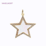 Zircon Pendants 18K Plated Shell Charms for DIY Jewelry