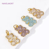 18K Plated Bear Pendant with Zircon for Necklaces
