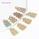 18K Plated Bear Pendant with Zircon for Necklaces