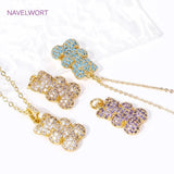 18K Plated Bear Pendant with Zircon for Necklaces