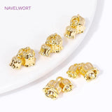 18K Plated Brass Double Bell Orchid Charms Pendant for Jewelry Making