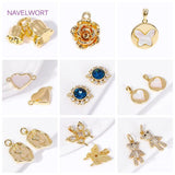 18K Plated Brass Double Bell Orchid Charms Pendant for Jewelry Making