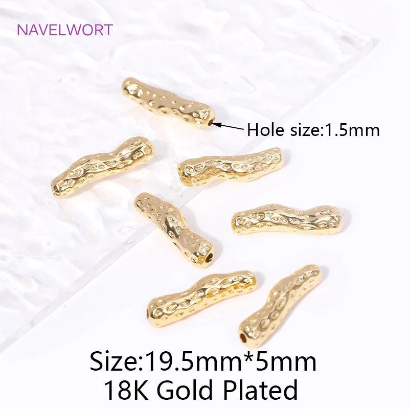 18K Plated Spacer Beads Brass Tube Beads DIY Jewelry Making Supplies