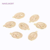 18K Plated Virgin Mary Pendant Oval Charm DIY Necklace Jewelry Making