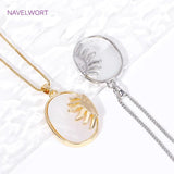 Geometric Oval Shell Pendant 18K Plated for DIY Necklace Making