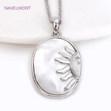 Geometric Oval Shell Pendant 18K Plated for DIY Necklace Making
