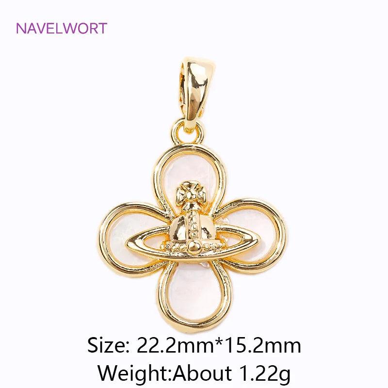 18K Plated Shell Charms Pendants for Jewelry Making Supplies