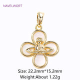 18K Plated Shell Charms Pendants for Jewelry Making Supplies