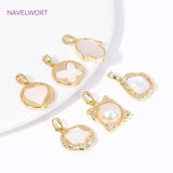 18K Plated Shell Charms Pendants for Jewelry Making Supplies