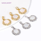 18K Plated Shell Charms Pendants for Jewelry Making Supplies