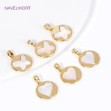 18K Plated Shell Charms Pendants for Jewelry Making Supplies