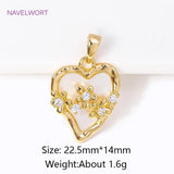 Abalone Shell Pendants 18K Plated Round/Heart Charms Pendant