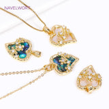 Abalone Shell Pendants 18K Plated Round/Heart Charms Pendant