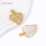 Abalone Shell Pendants 18K Plated Round/Heart Charms Pendant