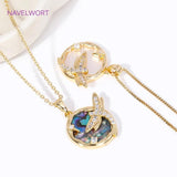 Abalone Shell Pendants 18K Plated Round/Heart Charms Pendant