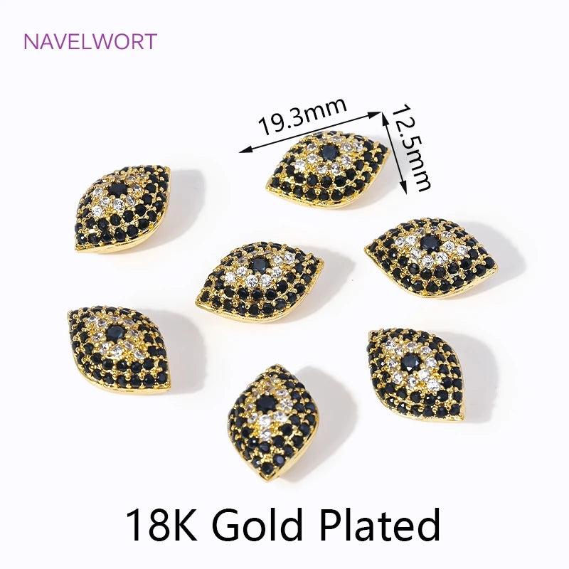 18K Plated Zircon Spacer Bead for DIY Jewelry Making