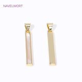 Slender Strip Charms Necklace Inlaid Shell Charms Pendants DIY Jewelry Making