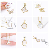 Slender Strip Charms Necklace Inlaid Shell Charms Pendants DIY Jewelry Making
