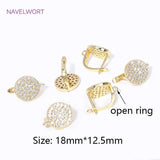 18K CZ Round Earring Clasps Fasteners Jewelry Making DIY