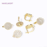 18K CZ Round Earring Clasps Fasteners Jewelry Making DIY