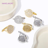 18K CZ Round Earring Clasps Fasteners Jewelry Making DIY