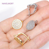 18K CZ Round Earring Clasps Fasteners Jewelry Making DIY