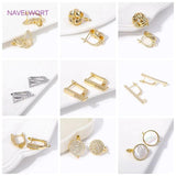 18K CZ Round Earring Clasps Fasteners Jewelry Making DIY