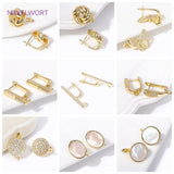 18K Plated Twist Round Earrings Clasps Hooks Fasteners