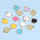 15pcs Smiley Charm Alloy Enamel Pendant for Jewelry Making