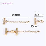 18K Plated Lobster Clasps Extender Chain with Cuboid Spacer Bars