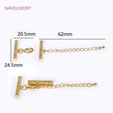 18K Plated Lobster Clasps Extender Chain with Cuboid Spacer Bars