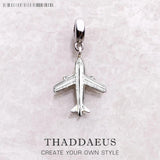 925 Sterling Silver Aircraft Pendant Dangle Charm