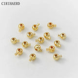 Button Clasps Cord Stopper End Beads Fastener 14K/18K Plated Crimp Clasp