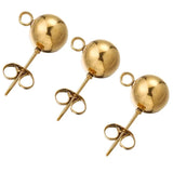 20pcs Stainless Steel Ball Stud Earring Posts 3-8mm DIY Jewelry Supplies