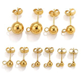 20pcs Stainless Steel Ball Stud Earring Posts 3-8mm DIY Jewelry Supplies