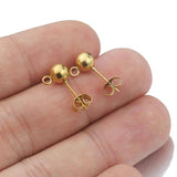20pcs Stainless Steel Ball Stud Earring Posts 3-8mm DIY Jewelry Supplies