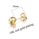 20pcs Stainless Steel Ball Stud Earring Posts 3-8mm DIY Jewelry Supplies