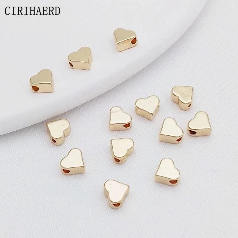 Heart Beads 14K/18K Plated Spacer DIY Jewelry Making