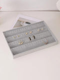 Velvet Jewelry Display Tray Portable Organizer Storage Box