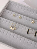 Velvet Jewelry Display Tray Portable Organizer Storage Box