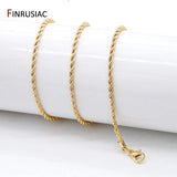 14k Plated Twist Chain 1.2mm/2mm Necklace Chain DIY Jewelry Accessories