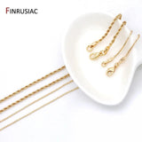 14k Plated Twist Chain 1.2mm/2mm Necklace Chain DIY Jewelry Accessories