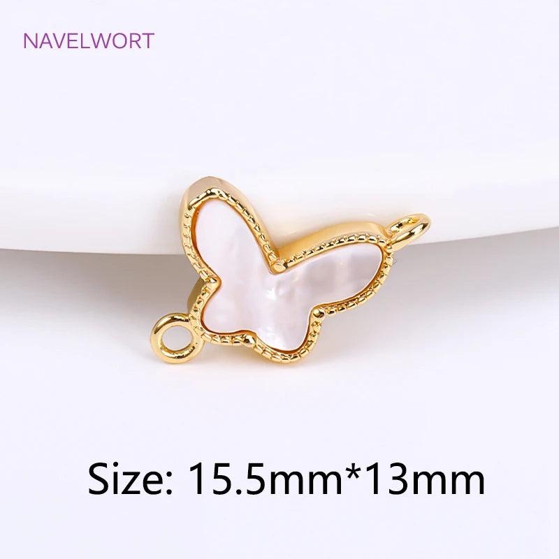 Shell Charms 18K Plated Round Pendants DIY Jewelry Making