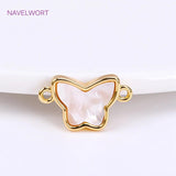 Shell Charms 18K Plated Round Pendants DIY Jewelry Making