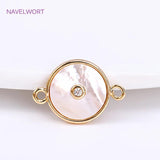 Shell Charms 18K Plated Round Pendants DIY Jewelry Making
