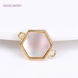 Shell Charms 18K Plated Round Pendants DIY Jewelry Making