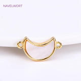 Shell Charms 18K Plated Round Pendants DIY Jewelry Making