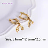 Zircon Inlaid U Earring Clasp Findings, Brass Metal Hook Clamp