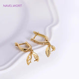 Zircon Inlaid U Earring Clasp Findings, Brass Metal Hook Clamp