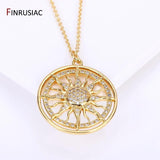 Zircon Round Sun Charms Brass Sun Pendants Jewelry Making